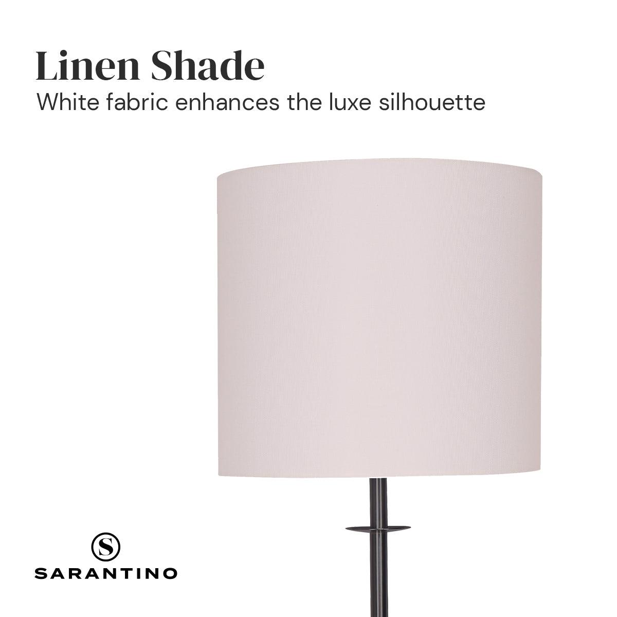 Buy Sarantino Concrete & Metal Table Lamp with Off-White Linen Shade discounted | Products On Sale Australia