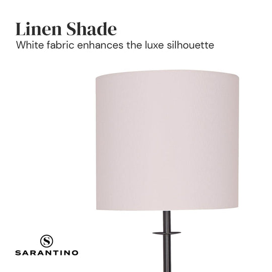 Buy Sarantino Concrete & Metal Table Lamp with Off-White Linen Shade discounted | Products On Sale Australia