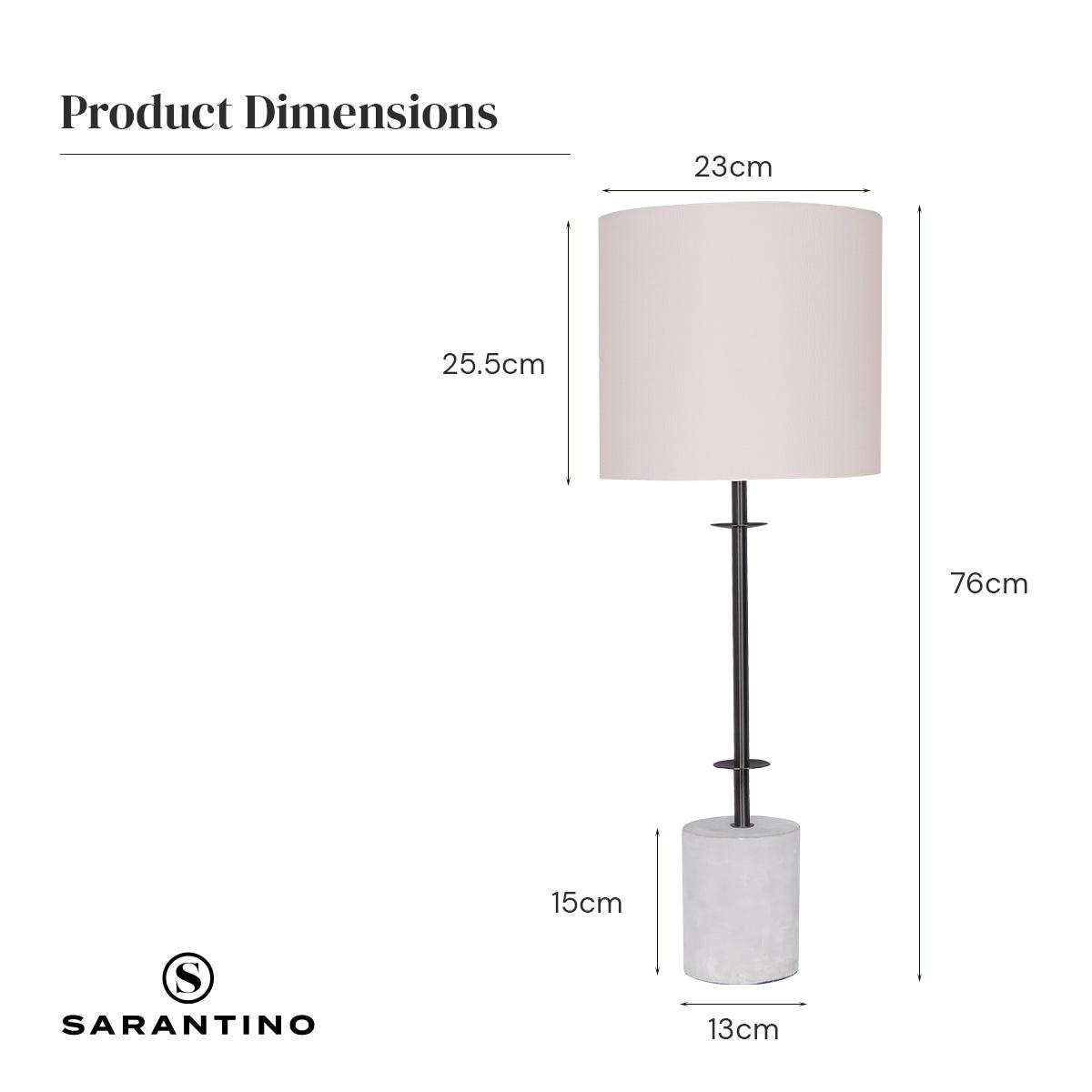 Buy Sarantino Concrete & Metal Table Lamp with Off-White Linen Shade discounted | Products On Sale Australia