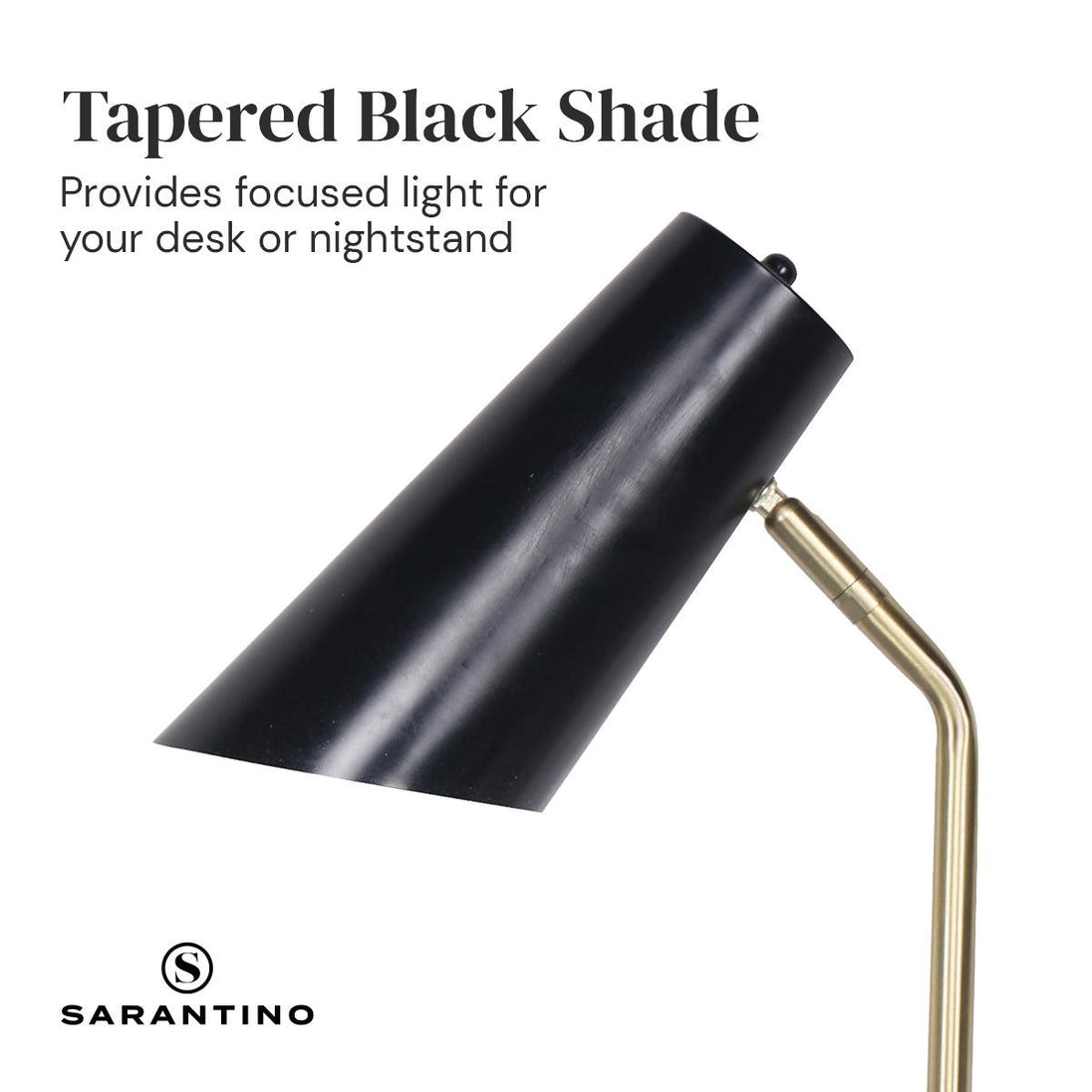 Buy Sarantino Electric Reading Light Table Lamp Brass Finish - Black discounted | Products On Sale Australia