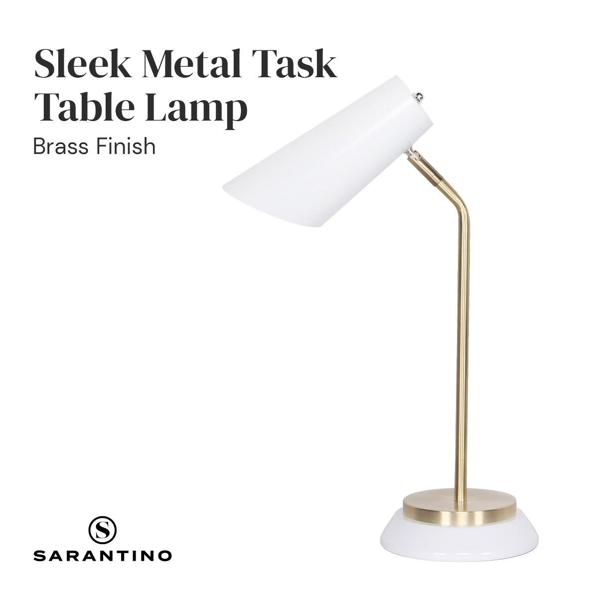 Buy Sarantino Electric Reading Light Table Lamp Brass Finish - White discounted | Products On Sale Australia