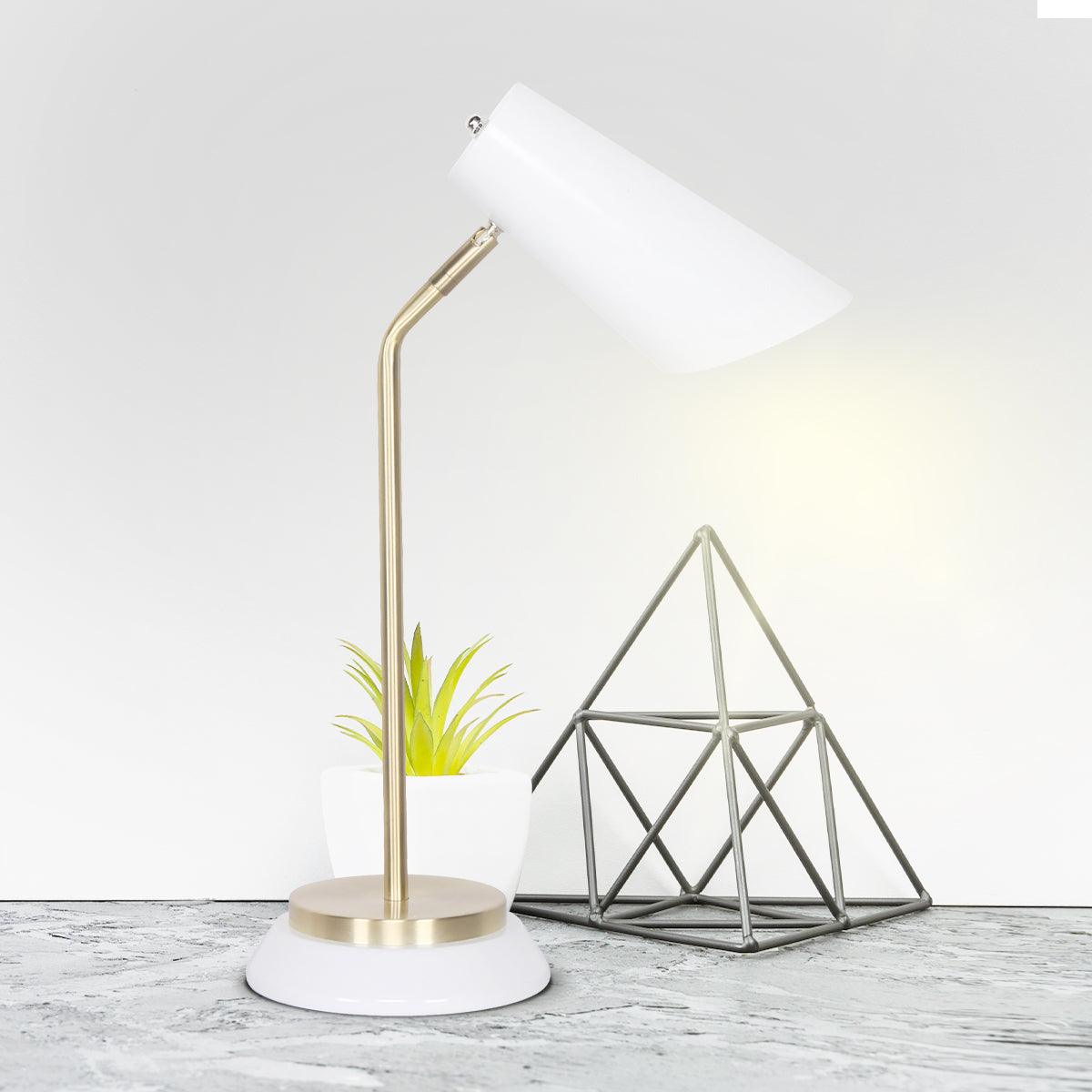 Buy Sarantino Electric Reading Light Table Lamp Brass Finish - White discounted | Products On Sale Australia