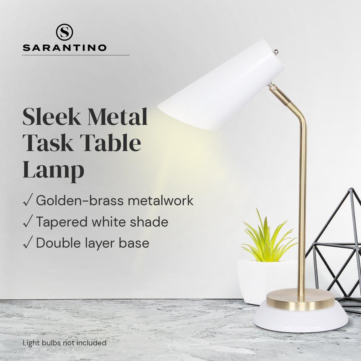 Buy Sarantino Electric Reading Light Table Lamp Brass Finish - White discounted | Products On Sale Australia