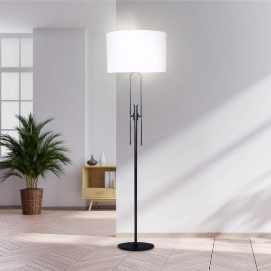 Buy Sarantino Height-Adjustable Metal Floor Lamp Matte Black discounted | Products On Sale Australia