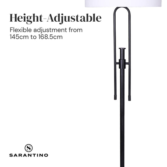 Buy Sarantino Height-Adjustable Metal Floor Lamp Matte Black discounted | Products On Sale Australia