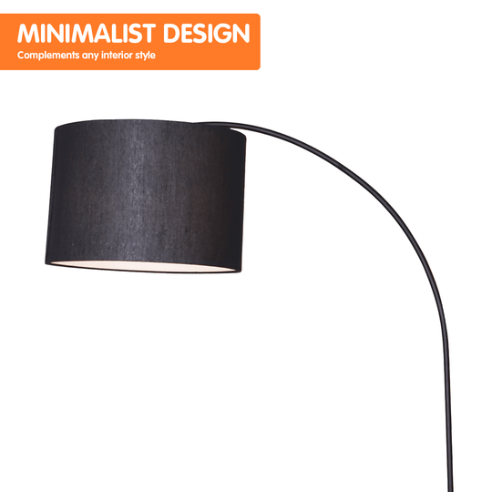 Buy Sarantino Metal Arc Arm Floor Lamp Shade Black discounted | Products On Sale Australia