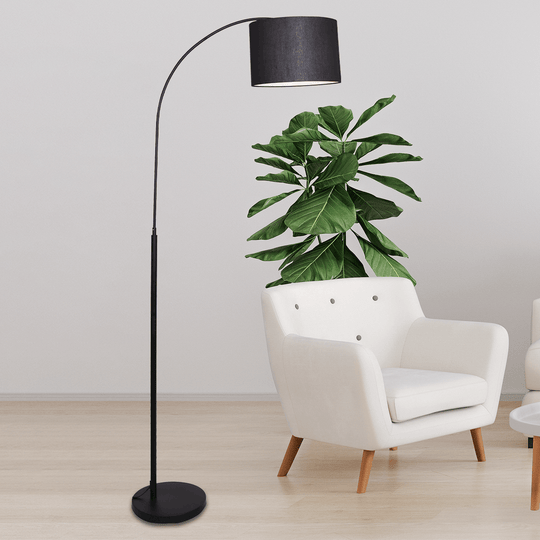 Buy Sarantino Metal Arc Arm Floor Lamp Shade Black discounted | Products On Sale Australia