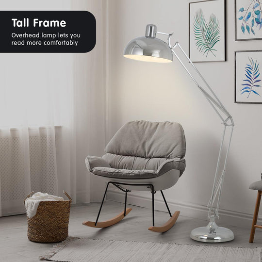 Buy Sarantino Metal Architect Floor Lamp Shade Adjustable Height - Chrome discounted | Products On Sale Australia