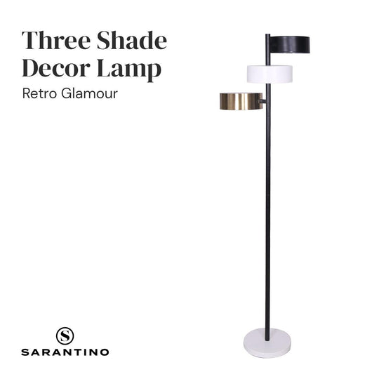 Buy Sarantino Metal Floor Lamp with 3 Swirl Shades discounted | Products On Sale Australia