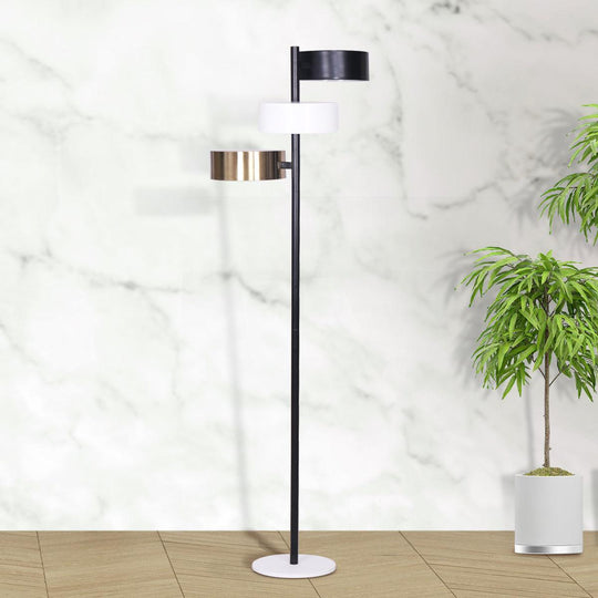 Buy Sarantino Metal Floor Lamp with 3 Swirl Shades discounted | Products On Sale Australia