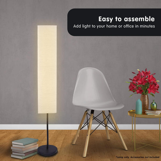 Buy Sarantino Metal Floor Lamp with White Paper Wrinkle Shade Light Stand discounted | Products On Sale Australia