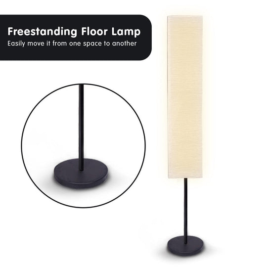 Buy Sarantino Metal Floor Lamp with White Paper Wrinkle Shade Light Stand discounted | Products On Sale Australia