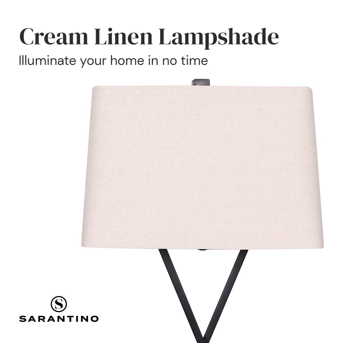 Buy Sarantino Metal Table Lamp Pair Rectangular Shade X Stand discounted | Products On Sale Australia