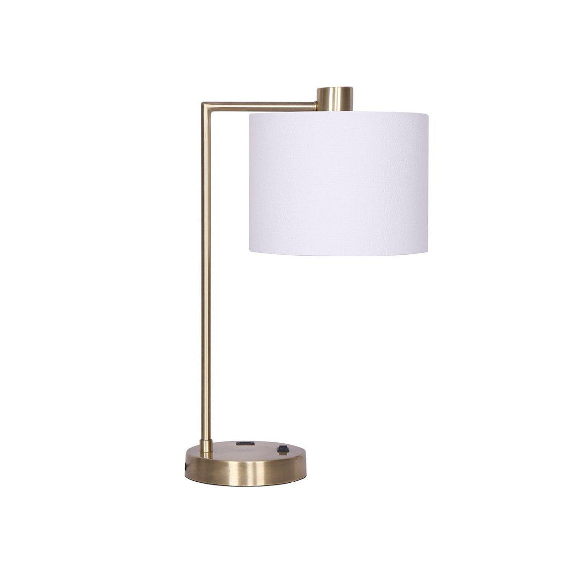 Buy Sarantino Metal Task Lamp with USB Charging Port Antique Brass Finish discounted | Products On Sale Australia