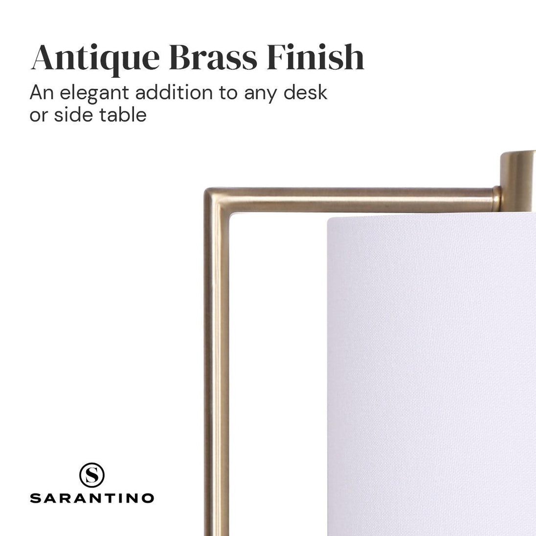 Buy Sarantino Metal Task Lamp with USB Charging Port Antique Brass Finish discounted | Products On Sale Australia