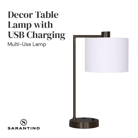 Buy Sarantino Metal Task Lamp with USB Charging Port Bronze Finish discounted | Products On Sale Australia