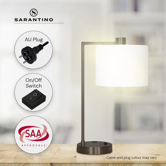 Buy Sarantino Metal Task Lamp with USB Charging Port Bronze Finish discounted | Products On Sale Australia