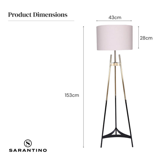 Buy Sarantino Metal Tripod Electric Floor Lamp Gradient Finish discounted | Products On Sale Australia