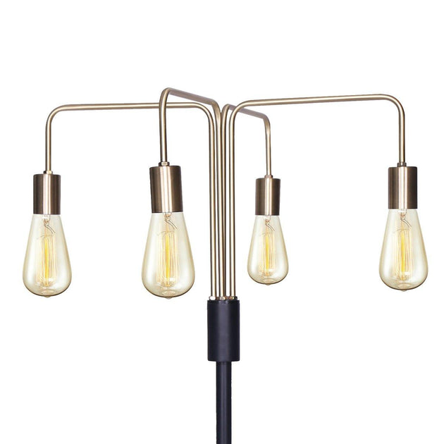 Buy Sarantino Modern Exposed Bulb 4-Arm Industrial Light Floor Lamp discounted | Products On Sale Australia