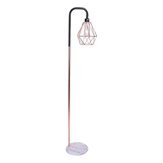 Buy Sarantino Rose Gold Floor Lamp with Geometric Shade discounted | Products On Sale Australia