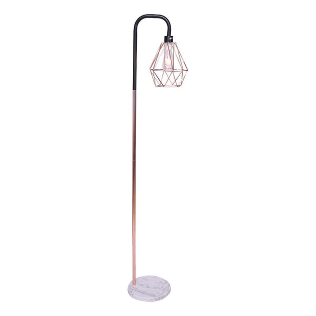 Buy Sarantino Rose Gold Floor Lamp with Geometric Shade discounted | Products On Sale Australia