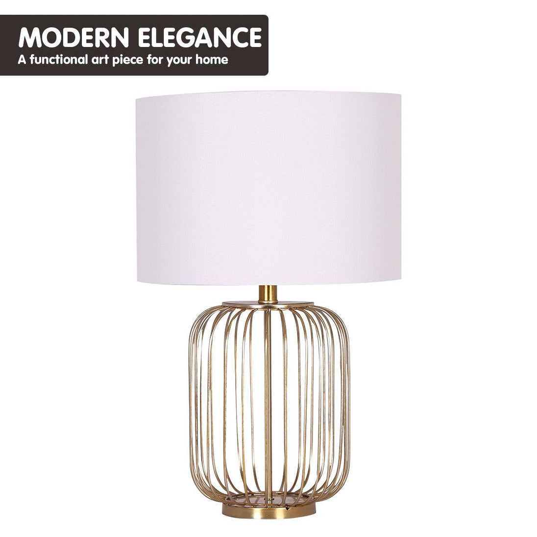 Buy Sarantino Rose Gold Table Lamp with Linen Drum Shade discounted | Products On Sale Australia