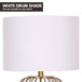 Buy Sarantino Rose Gold Table Lamp with Linen Drum Shade discounted | Products On Sale Australia