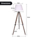 Buy Sarantino Solid Wood Tripod Floor Lamp Adjustable Height White Shade discounted | Products On Sale Australia