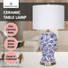 Buy Sarantino Table Lamp Ceramic Floral Base Cotton Drum Shade discounted | Products On Sale Australia