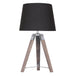 Buy Sarantino Wooden Tripod Table Lamp With Black Taper Fabric Shade discounted | Products On Sale Australia