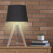 Buy Sarantino Wooden Tripod Table Lamp With Black Taper Fabric Shade discounted | Products On Sale Australia