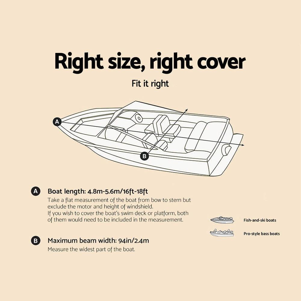 Buy Seamanship 16-18.5ft Boat Cover Trailerable Marine Grade 600D discounted | Products On Sale Australia