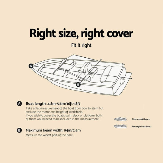 Buy Seamanship 16-18.5ft Boat Cover Trailerable Marine Grade 600D discounted | Products On Sale Australia