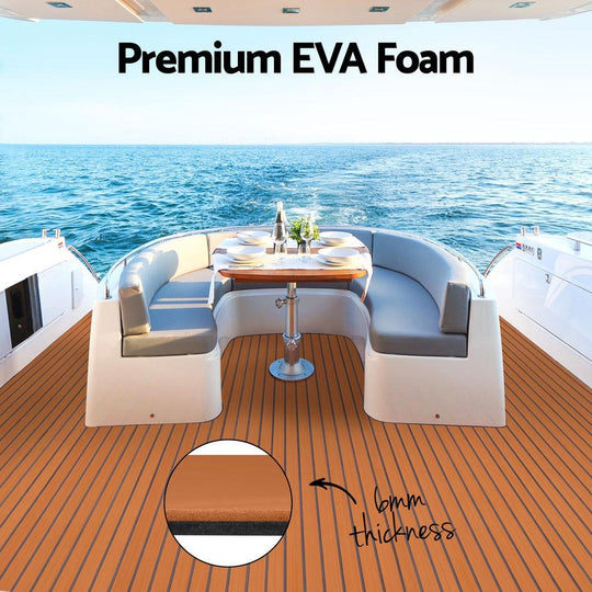 Buy Seamanship EVA Foam Boat Flooring Mat Decking Sheet 240x90x0.6cm Dark Brown discounted | Products On Sale Australia