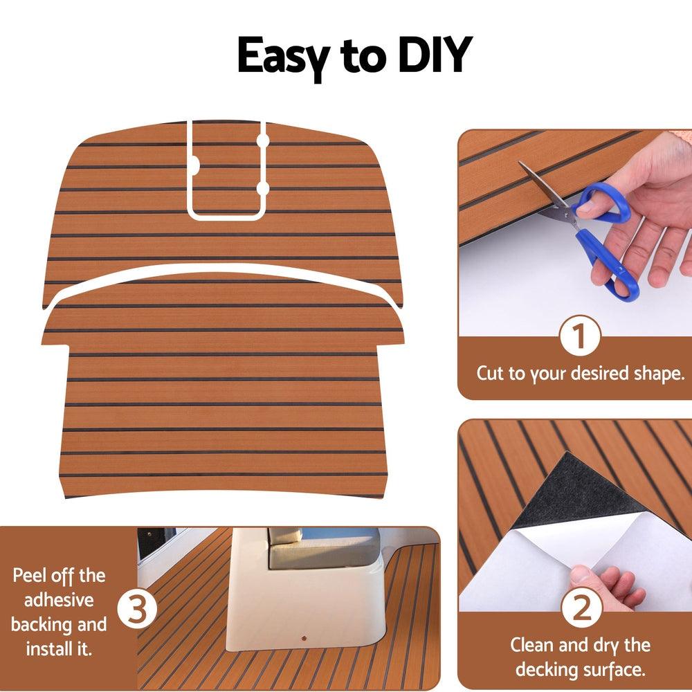 Buy Seamanship EVA Foam Boat Flooring Mat Decking Sheet 240x90x0.6cm Dark Brown discounted | Products On Sale Australia