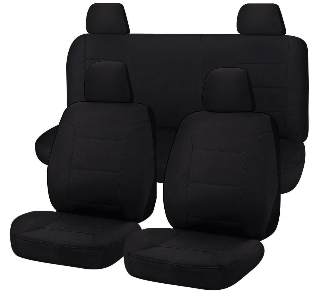 Buy Seat Covers for NISSAN NAVARA D40 01/2006 - 02/2015 DUAL CAB UTILITY FR BLACK ALL TERRAIN discounted | Products On Sale Australia