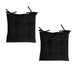 Buy Set of 2 Outdoor Polyester Solid Chair Pads 40 x 40cm Black discounted | Products On Sale Australia