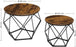 Buy Set of 2 Side Tables Robust Steel Frame Rustic Brown and Black discounted | Products On Sale Australia