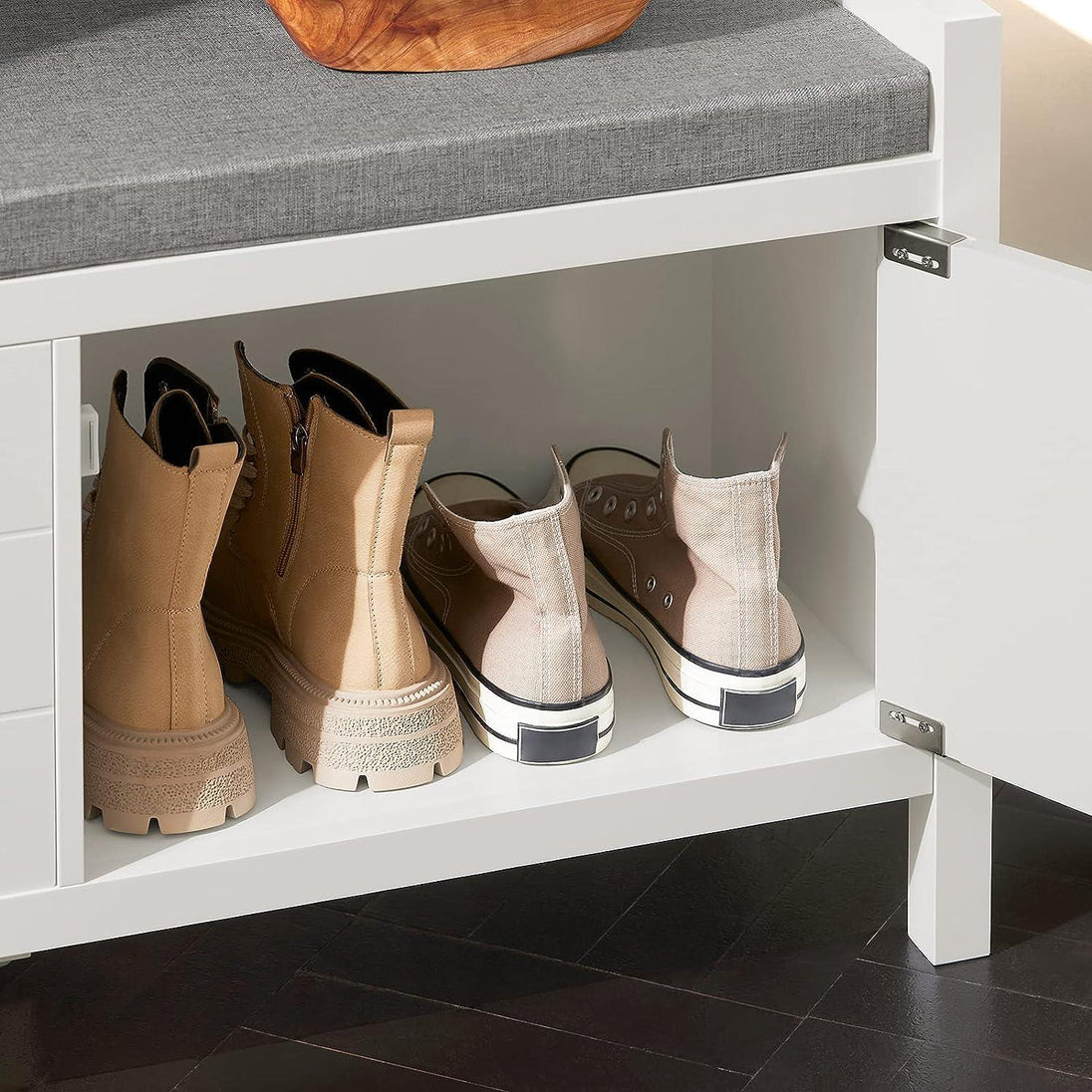 Buy Shoe Bench Shoe Rack Cabinet Hallway, White discounted | Products On Sale Australia