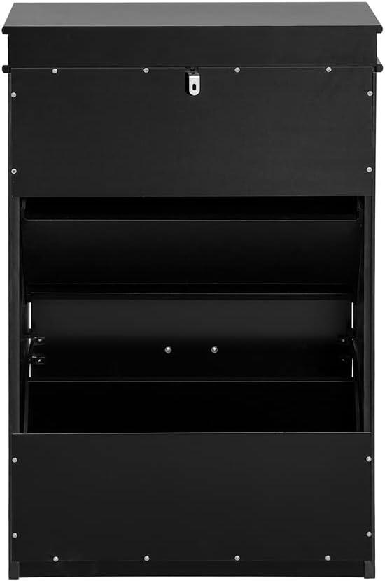 Buy Shoe Cabinet 2 Drawers Storage Cupboard Black discounted | Products On Sale Australia