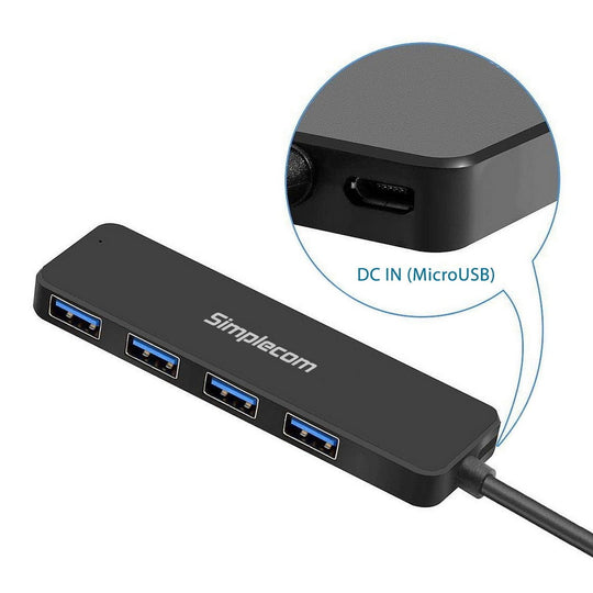 Buy Simplecom CH340 Compact USB-C to 4 Port USB-A Hub USB 3.2 Gen1 discounted | Products On Sale Australia