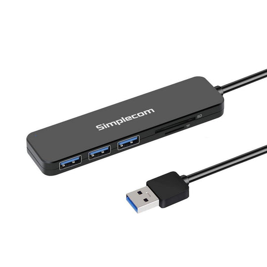 Buy Simplecom CH365 SuperSpeed 3 Port USB 3.0 (USB 3.2 Gen 1) Hub with SD MicroSD Card Reader discounted | Products On Sale Australia