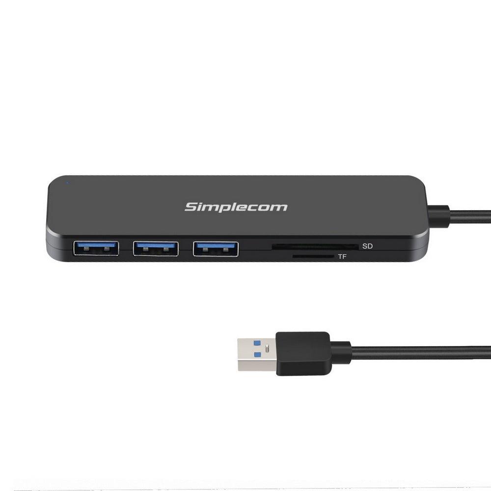 Buy Simplecom CH365 SuperSpeed 3 Port USB 3.0 (USB 3.2 Gen 1) Hub with SD MicroSD Card Reader discounted | Products On Sale Australia