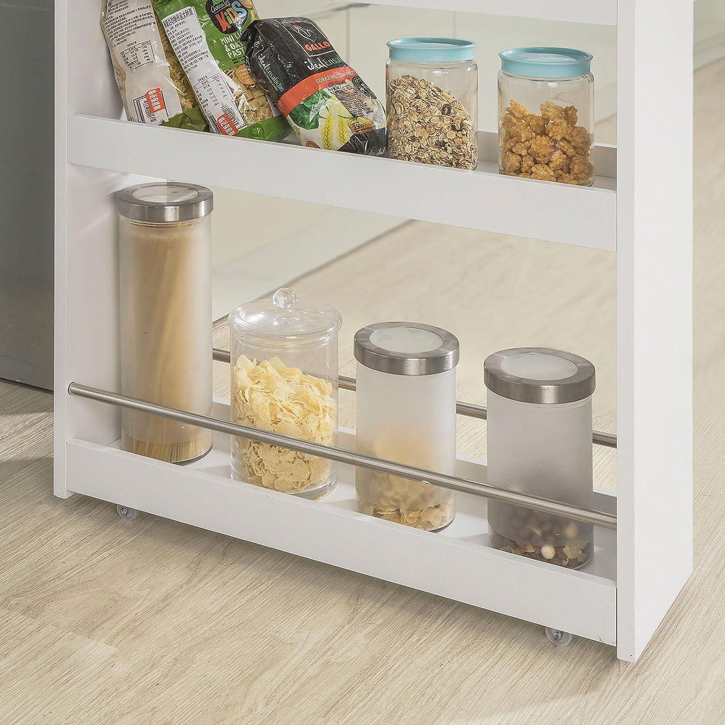 Buy Slimline Rolling Storage Shelf, White discounted | Products On Sale Australia