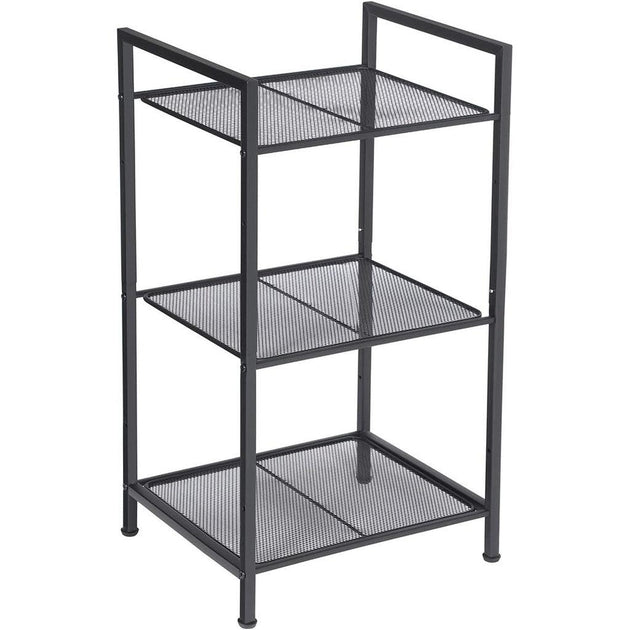 Buy SONGMICS Bathroom Shelf 3-Tier Storage Rack with Adjustable Shelf Black discounted | Products On Sale Australia