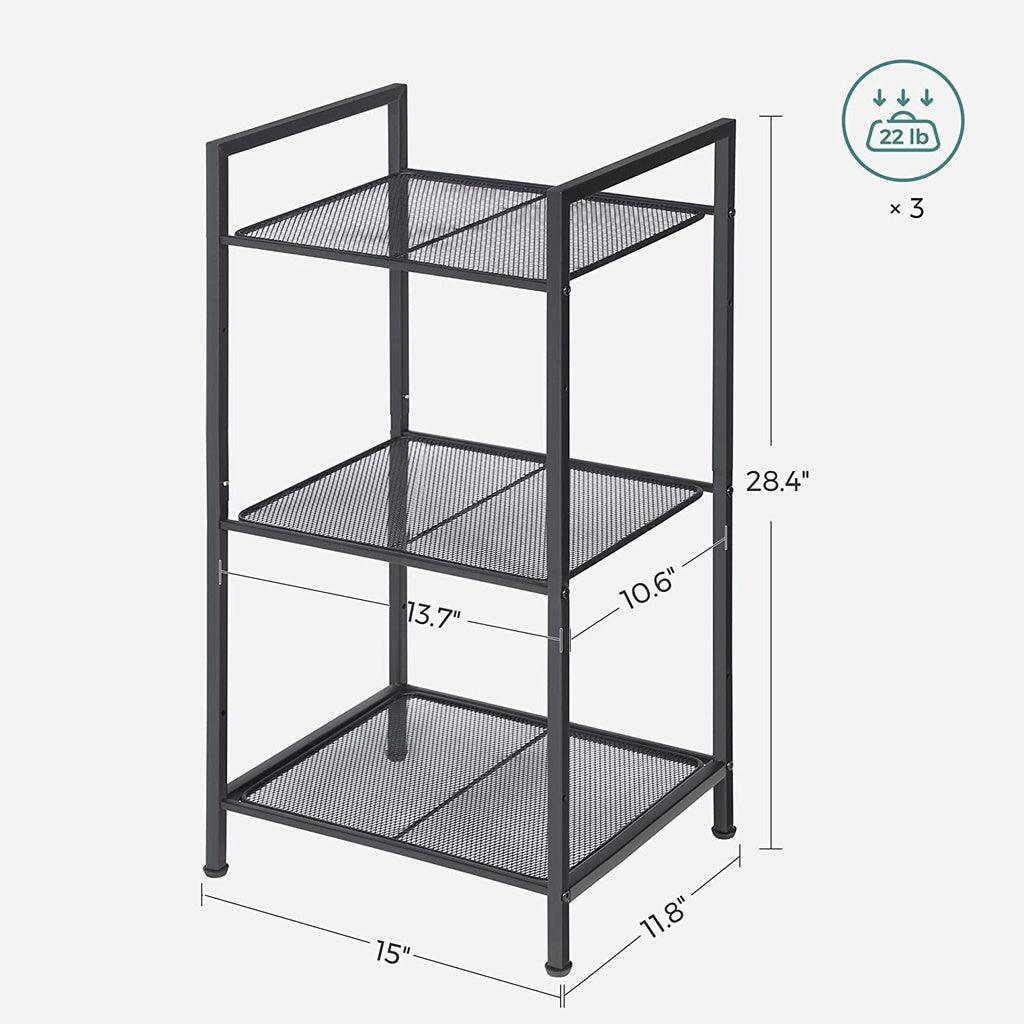 Buy SONGMICS Bathroom Shelf 3-Tier Storage Rack with Adjustable Shelf Black discounted | Products On Sale Australia