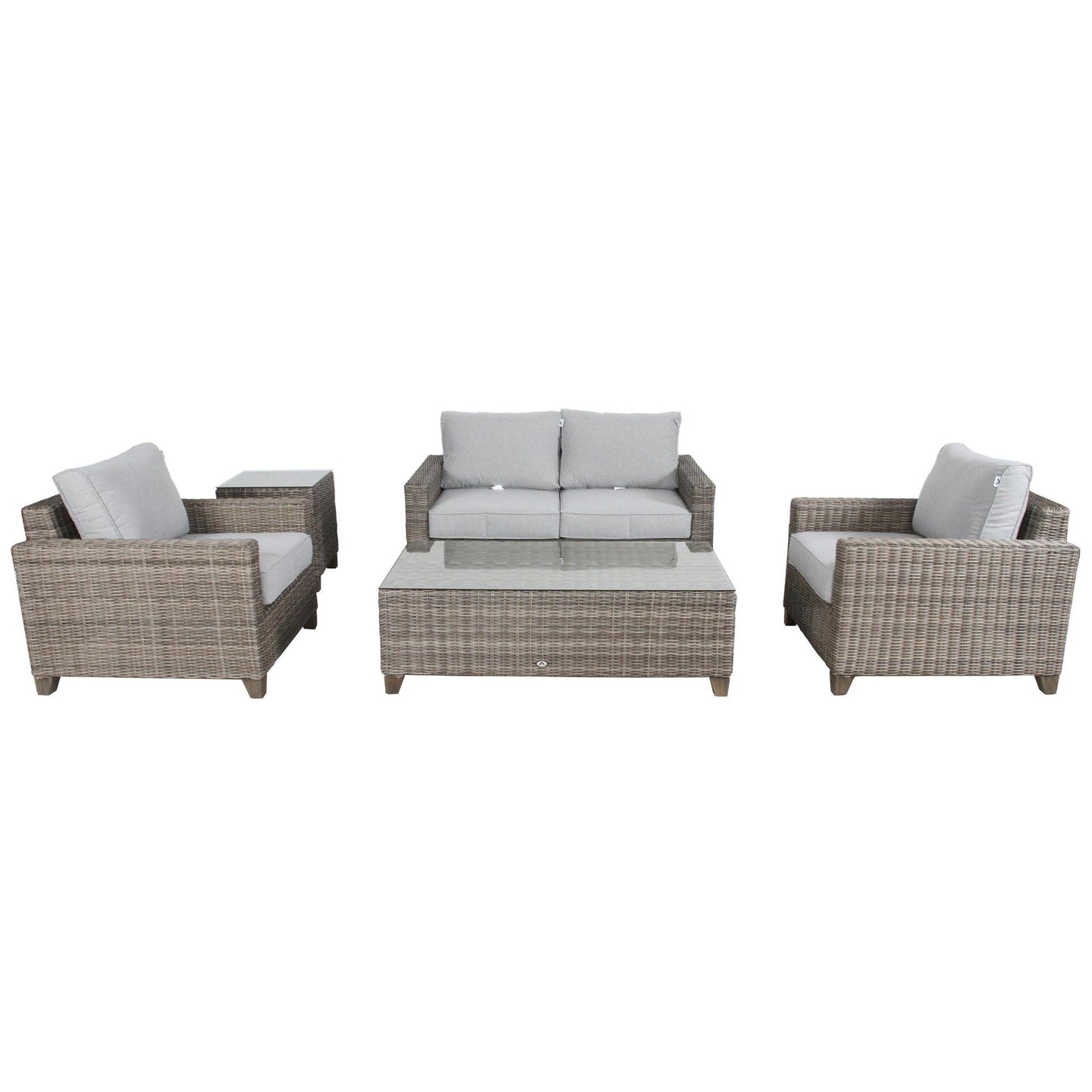 Buy Sophy 2+1+1 Seater Wicker Rattan Outdoor Sofa Set Coffee Side Table Chair Lounge discounted | Products On Sale Australia