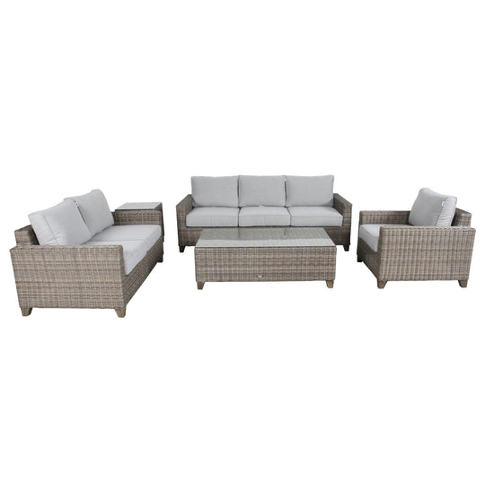 Buy Sophy 3+2+1 Seater Wicker Rattan Outdoor Sofa Set Coffee Side Table Chair Lounge discounted | Products On Sale Australia