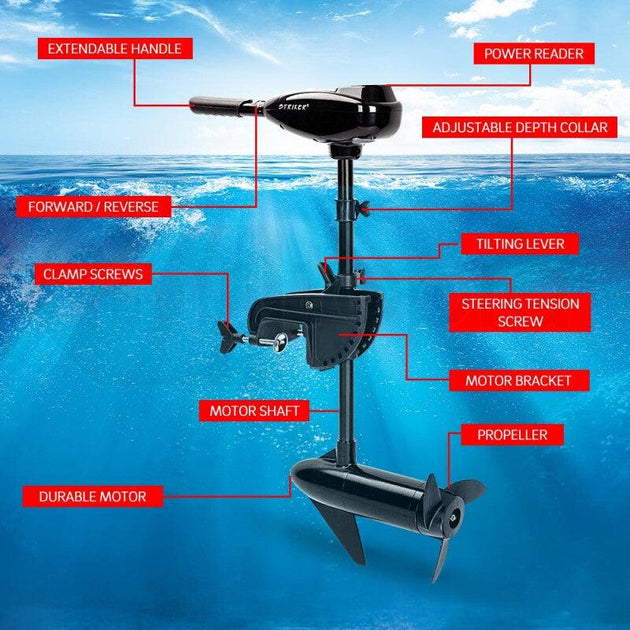 Buy Striker 45 LBS Electric Trolling Motor Inflatable Boat Outboard Engine Fishing Marine discounted | Products On Sale Australia