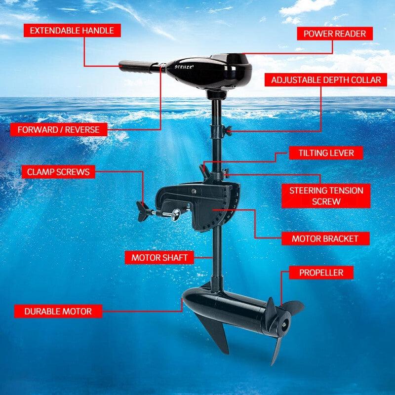 Buy Striker 90LBS Electric Trolling Motor Inflatable Boat Outboard Fishing Marine discounted | Products On Sale Australia